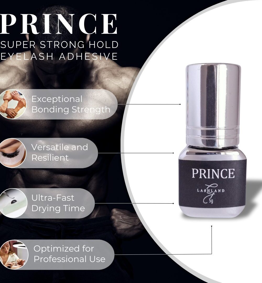 prince glue for eyelash extensions infographic